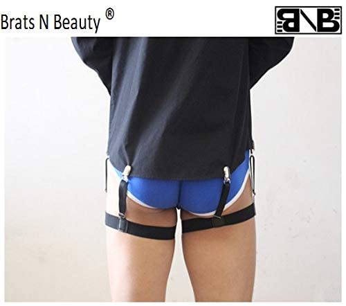 JMP Adjustable Men's Shirt Stays Garters Elastic Nylon Adjustable Slim Fit Shirt Holders Crease-Resistance Belt Stirrup (Black) 2