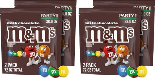 M&M'S Milk Chocolate Candy, Party Size, 38 oz Resealable Bag, for Parties, Baking and Sharing, 2 Count (Pack of 2) image 4