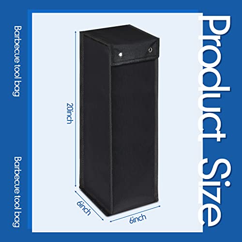 Amylove Grill Utensil Storage Bag BBQ Tool Storage Bags Barbecue Hardware Tool BBQ Utensil Holder Pouch Oxford Cloth Accessory Foldable for Camping Hiking(2 Pcs,Black) - Image 3