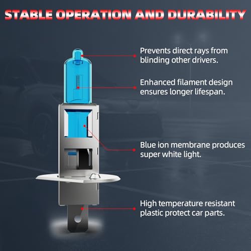 Image of Headlight Bulbs Fit For Ford Focus 2012-2018,H1 H11 H11 High Low Beam Fog Lights 300% Ultra Brighter Halogen Headlight Bulb Combo, 6500k White Light, Pack of 6