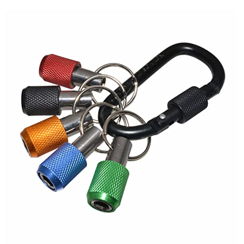 kobeIeen Bit Holder Keychain 5pcs 1/4 Shank Drill Bit Keychain Holder Drill Screw Adapter