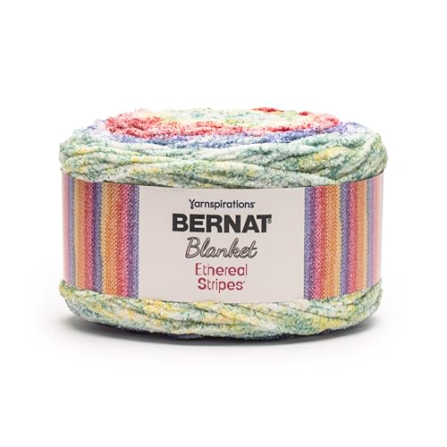 Image of Bernat Blanket Ethereal Stripes Primary Yarn - 2 Pack of 300g /10.5oz - 100% Polyester - #6 Super Bulky - 220 Yards - Knitting /Crochet