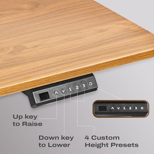 Image of Da URBAN Electronic Height Adjustable Desk Ergonomic Controller Work from Home with 3 Presets | 1 Year Warranty | (48 * 24) Inches Desk Table (Brown)