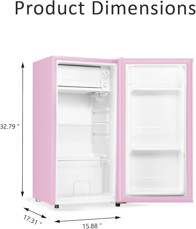Miniatura 7 de Seaoola - Mini refrigerador con congelador, una puerta de 3.1 pies cúbicos, mini refrigerador compacto, luz LED, termostato ajustable, estantes de