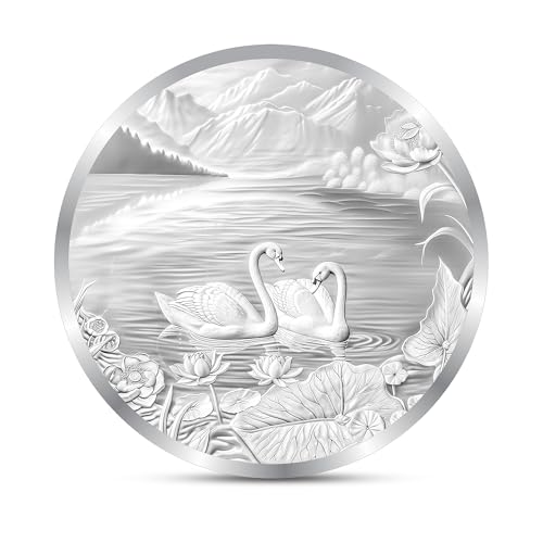 Image of Precious Moments Swan 20 Gram Silver Coin with Gift Box | BIS Hallmarked 999 Pure Silver | Perfect for Gifting & Festive Occasions by ACPL