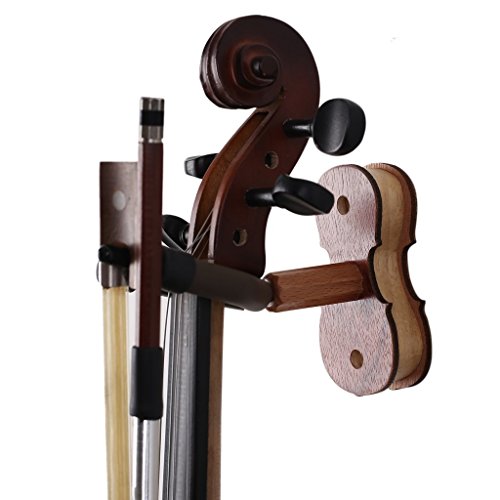 Moreyes Violin Hanger Wall Mount - Wood Bow Hanger with One Violin Keychain Packed (Rosewood color) - Thumbnail 6