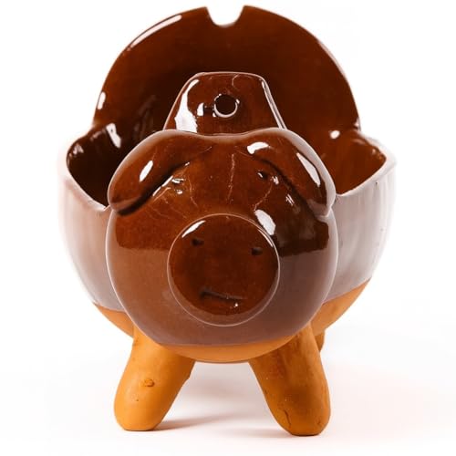 Miniatura 3 de Cerdo Cerdito Asador Barro - Barro Esmaltado 26 10 11 Cms - Con Hierro En Inox Para Chorizos