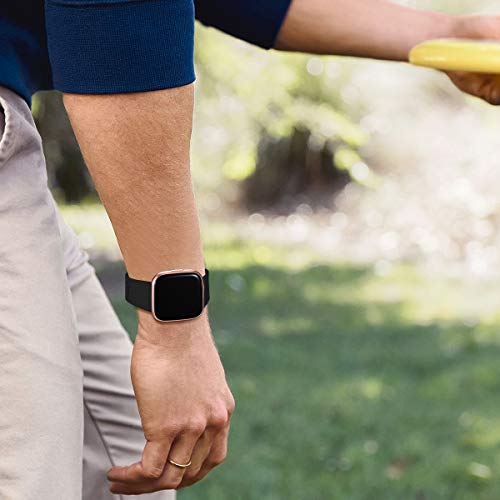 Ouwegaga Band Compatible with Fitbit Versa Band/Fitbit Versa 2 Band, Silicone Replacement Band Compatible with Fitbit Versa/Versa Lite, Women Men Small Large, 2 Pack