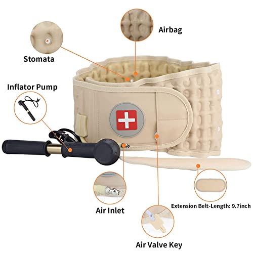 Cinturón de descompresión para la Espalda, Faja Lumbar para aliviar el Dolor Lumbar, Dispositivo de tracción de Aire Lumbar para Adultos, cinturón de descompresión Lumbar