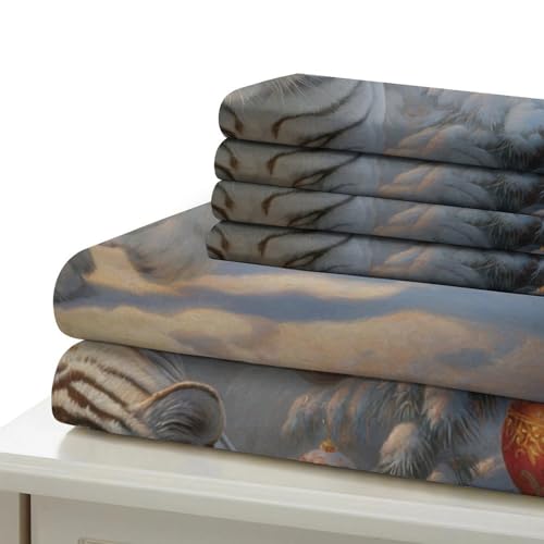 Parure de lit caniche blanc housse de couette 3D pour les couples amoureux