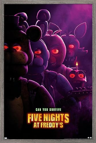 Trends International Five Nights at Freddy's Movie - Teaser One Sheet Wall Poster, 34L x 22.4W, Barnwood Framed Version