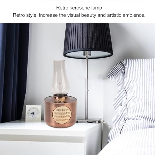 Lampe rétro kérosène Bluetooth Pilipane bronze rouge enceinte de bureau