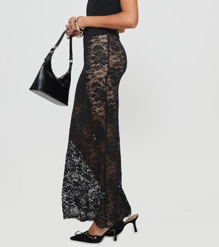 Women Lace Long Skirts Y2k Sheer Maxi Skirt Sexy See Through Beach Cover Up Long Skirt Streetwear3