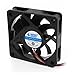 Ruilogod DC 12 V Przewodowe bezszczotkowe chłodzenie wentylator 60mm x 60mm x 15mm czarny