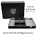 HOUNDSBAY Leather Valet Tray for Men, 6 Compartment Nightstand Organizer, Catchall Dump Station, Key Holder, Perfect with Nightstand with Charging Station