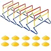 6 Pack Multicolor Agility Hurdles 4 Height Adjustable Speed Training Hurdles Fitness & Speed Training Equipment