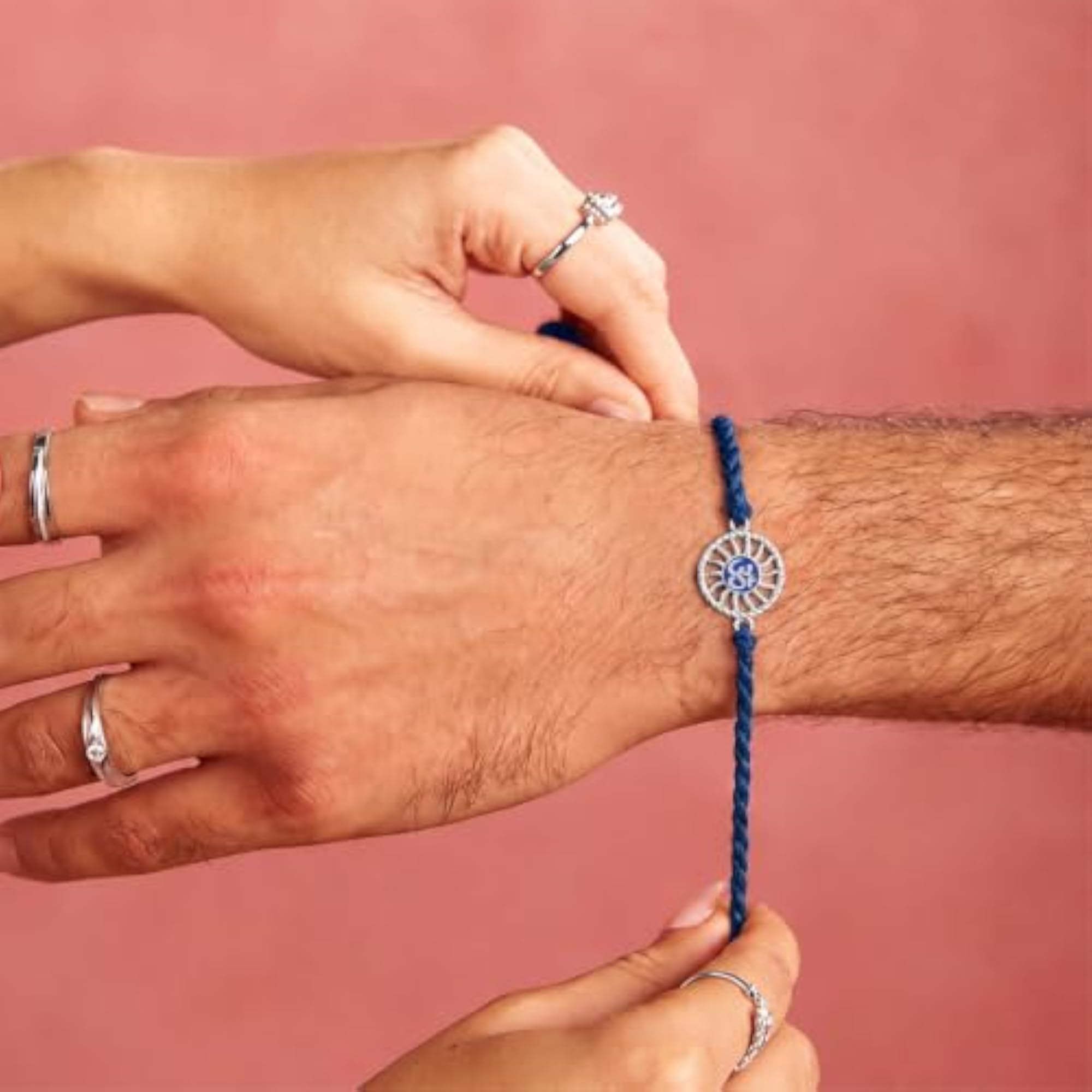 Pure 925 Om Rakhi for Bhai, Traditional Sacred Design
