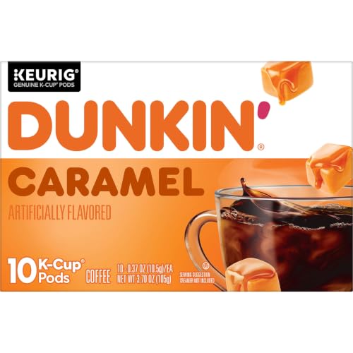 CONTAINS 10 Dunkin’ Caramel artificially flavored coffee pods