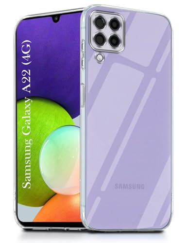 Image of Jkobi Back Cover for Samsung Galaxy A22 4G (Silicone Clear Shockproof Case with Camera Protection | Soft and Flexible | Transparent)
