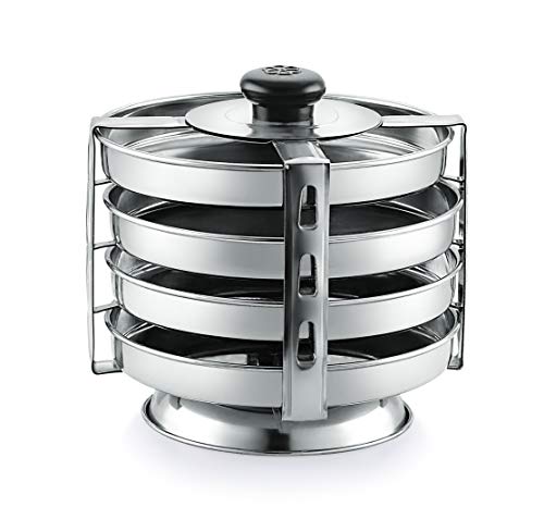 Image of Komal Stainless Steel Dhokla Stand,4 Plates,Silver