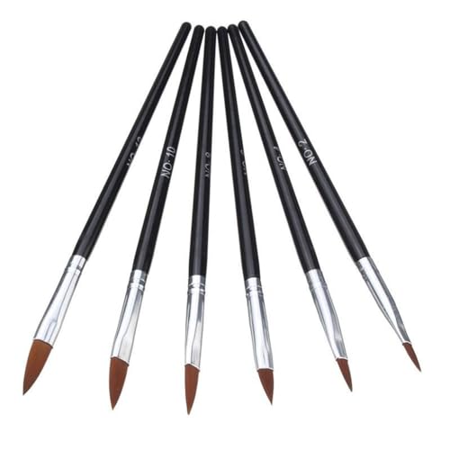 Stylo à ongles pour manucure maison lot de 6 pinceaux noirs