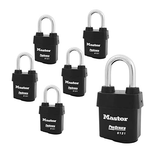 Master Lock - Six (6) High Security Pro Series Padlocks 6121NKALF-6 w/BumpStop Technology