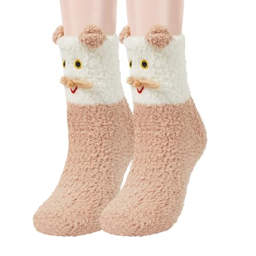 Image of Benefeet Sox Womens Girls Fuzzy Socks Cozy Winter Warm Fluffy Socks Soft Cute Animal Home Slipper Thick Plush Sleeping Sock