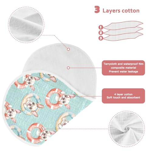 vvfelixl Cartoon Dog Swim Burp Cloths for Baby Boy Girls Baby Washcloths Burp Rags 1 Pack3