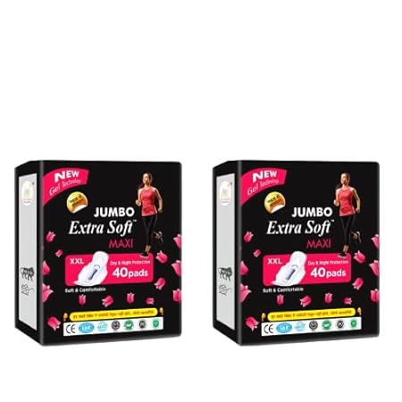 Free Ways Extra Soft XXL Ultra Clean Soft Sanitary Napkin Pad With Wing For Women Girl Jumbo Size (combo pack of 2) (80 pads)