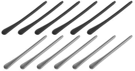 BLUECELL 6pairs Silicone Eyeglass End Tips Ear Sock Pieces Tube Replacement for Thin Metal Eyeglass Legs (Black + Gray)