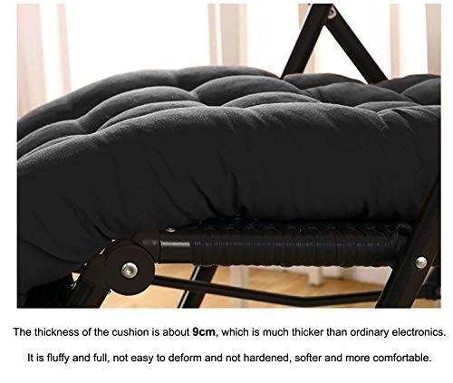 Image of Pum Pum Super Comfy Long Rocking Chair Cushion /Bench Back Seat Pad - Cotton, Handmade Quilts,(18X48 Inch,Black)