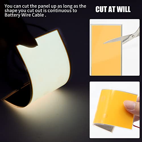 Image of Glowing Eyes Cuttable EL Panel Electroluminescent Light Sheet Decorations Lamp Sheet with Battery Inverter (Light Yellow)