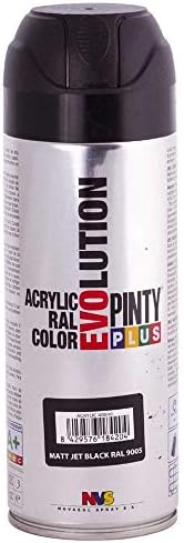 Fast Dry, Low Odor, Low VOC - Acrylic Spray Paint Pintyplus EVOLUTION - Matt Jet Black