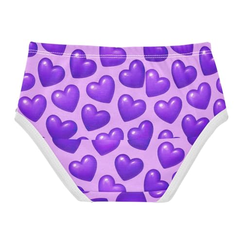 Joisal Print Toddler Underwear Floral 2t Cotton Panties Little Girl Cartoon Purple Hearts Briefs Girls Undies2