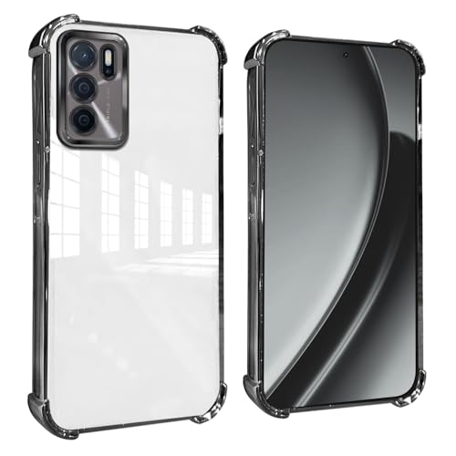 GOGME Funda para OPPO A16 / A54 / A16s Esquinas Reforzadas con Protector Cámara Carcasa/TPU Anti - Arañazos Antigolpes Suave Clara Design - Negro