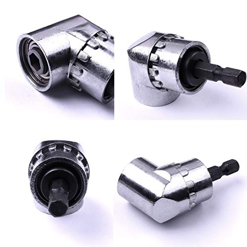 Atoplee 1pc Right Angle Drills 105°Angle Extension 1/4 inch 6mm Hex Drill Bit Screwdriver Socket Holder Adaptor