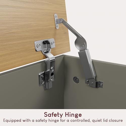 Coffre de rangement bois gris pour éliminer le désordre des jouets au sol - 8