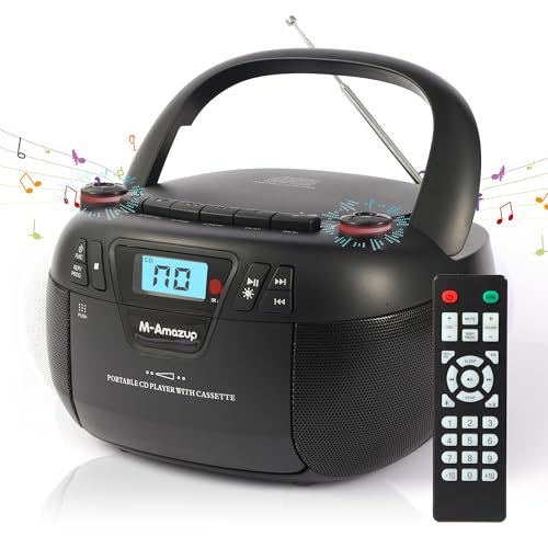 Boombox CD Player with Cassette, Bluetooth, USB/TF, AM/FM Radio