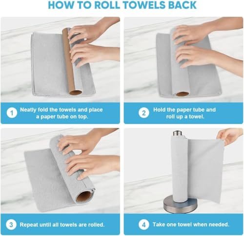 Image of UCRAVO 2 Roll kitchen cleaning clothes 100 Sheets, 20000 Times Washable - Tearable Highly Absorbent and Streak Free Multi -Purpose Wash Cloth for Kitchen | For Daily Use 10X Cheaper Than Paper Grey
