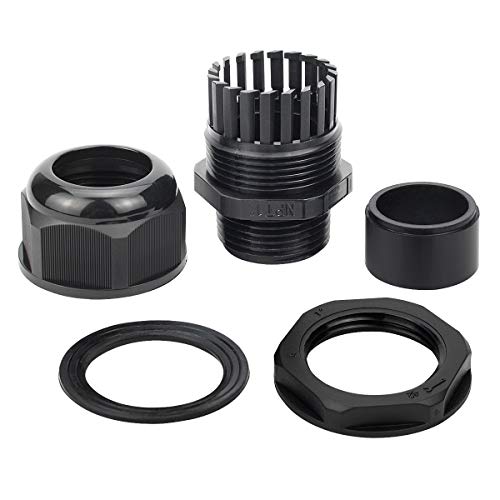 Image of XHF 20 Pcs 1 inch IP68 Strain Relief Nylon Cord Grip Waterproof NPT Cable Glands Adjustable UL Listed and RoHS Compliant(Black)