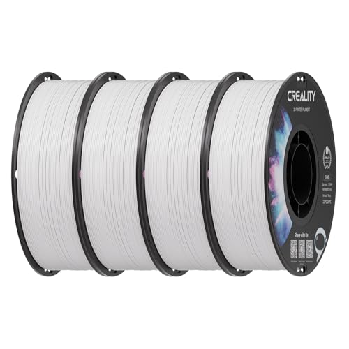 Image of Creality ABS Filament 1.75mm White 4 kg, 3D Printer Filament Bundle, Excellent Resistance, Odorless Non-Toxic, Stability, Tough, 4 Pack(8.8 lbs) (White 4-Pack)