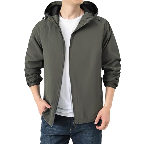 Chaquetas ligeras hombre con capucha para viajes y uso diario casual