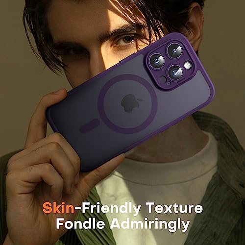 TOCOL for iPhone 14 Pro Max Case Magnetic, Upgraded Camera Protection, Compatible with MagSafe, Shockproof Anti-Scratch Non-Slip for iPhone 14 Pro Max, Midnight Purple
