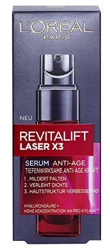 L'Oreal Paris Revitalift Laser X3 - Sérum antiedad profundo con ácido hialurónico, hidrata y suaviza visiblemente las arrugas, 30 ml