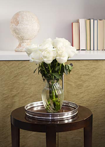 KaBloom - Bouquet of 12 Fresh White Roses (Farm-Fresh, Long-Stem) - Fresh Flowers for Birthday, Valentine's & Mother's Day