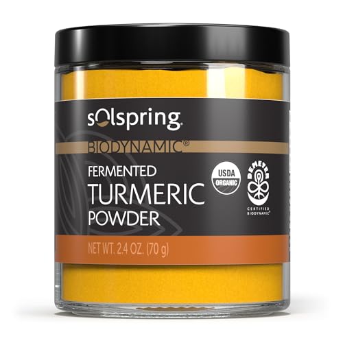 Dr. Mercola Solspring Biodynamic Organic Fermented Turmeric Powder, 2.40 Oz. (50 Servings per Container), Non GMO, Gluten Free, USDA Organic, Demeter Certified