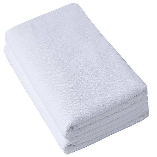 Puomue Microfiber Bath Towels  Super Absorbent, Soft, Fast Drying and Oversized Bath Lines - 2 Pack (30 x 60 Inch) - Multipurpose for Travel, Sports, Spa, White