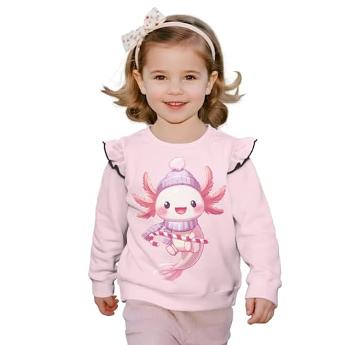 Toddler Baby Girl Sweatshirt Kids Pullover Crewneck Blouse Ruffle Long Sleeve Top Polyester Casual Clothes