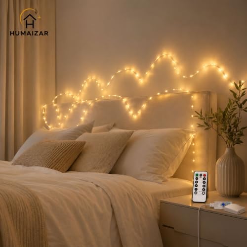 Image of HUMAIZAR 5m 50 LED USB Fairy Lights with Remote, 8 Modes, Warm Yellow