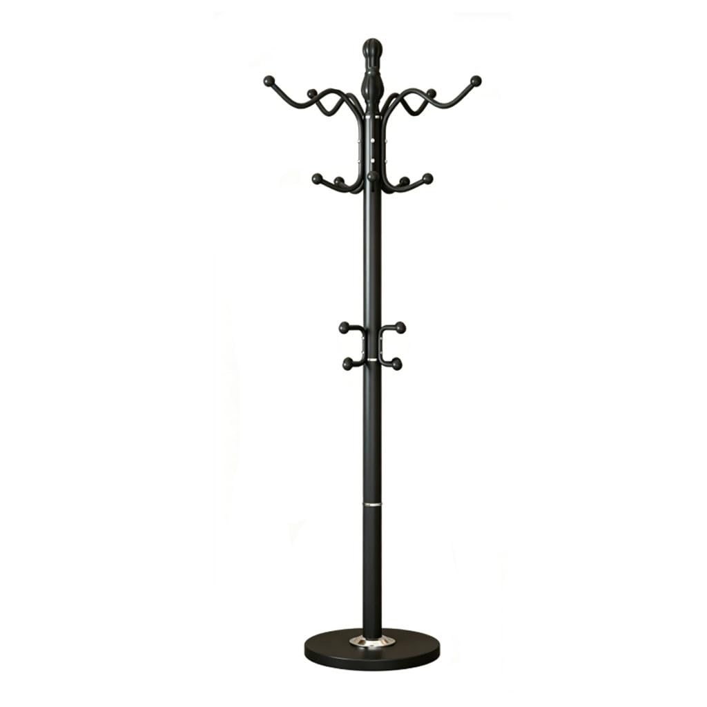 HRGKLMN Metal Coat Rack Freestanding Coat Stand Modern Coat Hanger Stand with Round Base And Multiple Hooks Stylish for The Entrance Area,Black